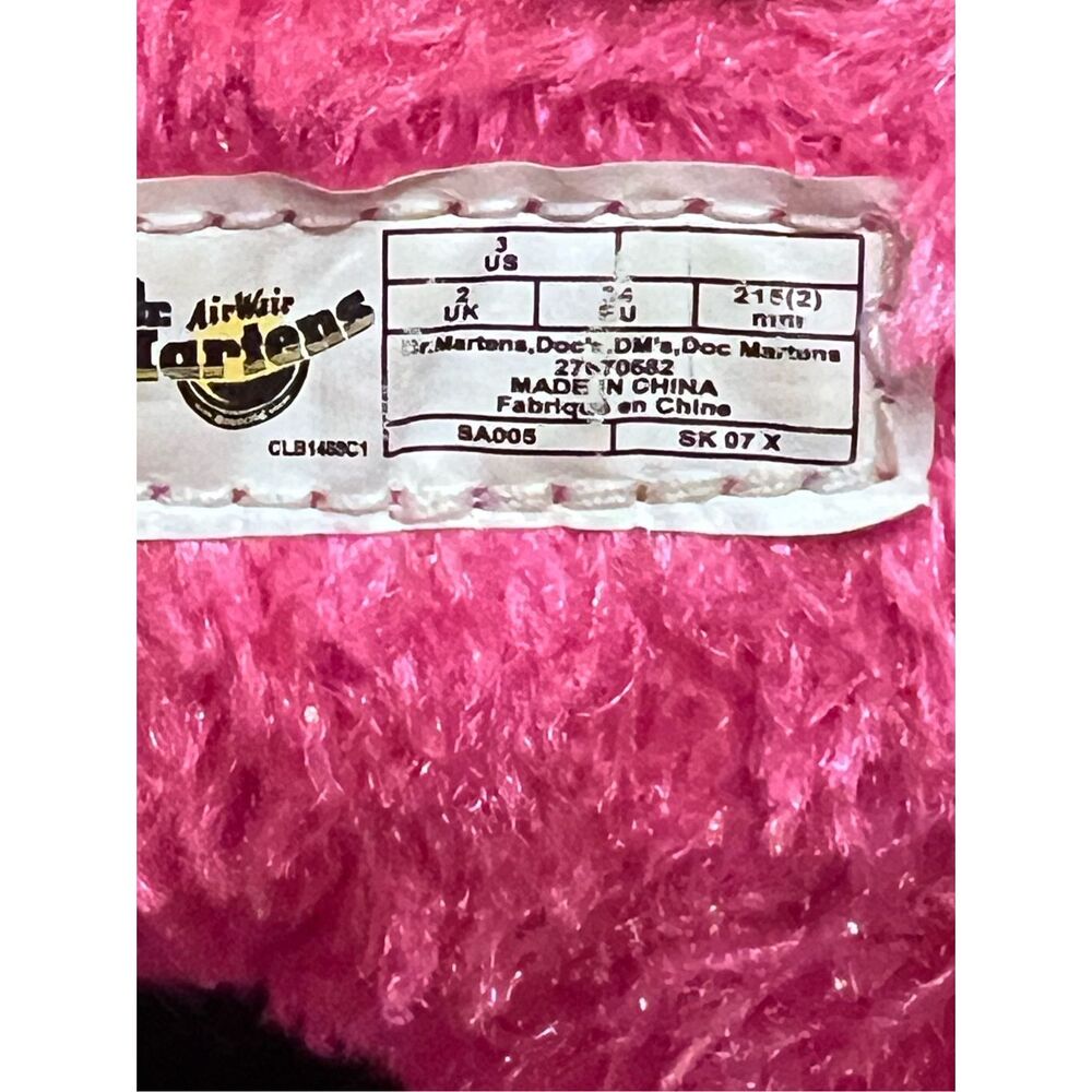 Dr. Martens 1460 Pascal Pink Fuzzy Sherpa Combat Boots Lux Borg size US 2 - Picture 3 of 7